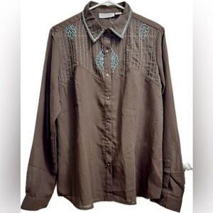 New semi sheer beaded blouse.